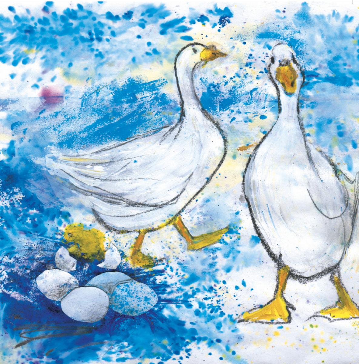 Artists on Cards Ltd SQ200-front-for-website Gosling and Ganders  