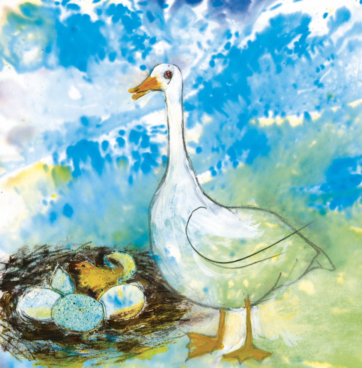 Artists on Cards Ltd SQ202-front-for-website Goose and Gosling  