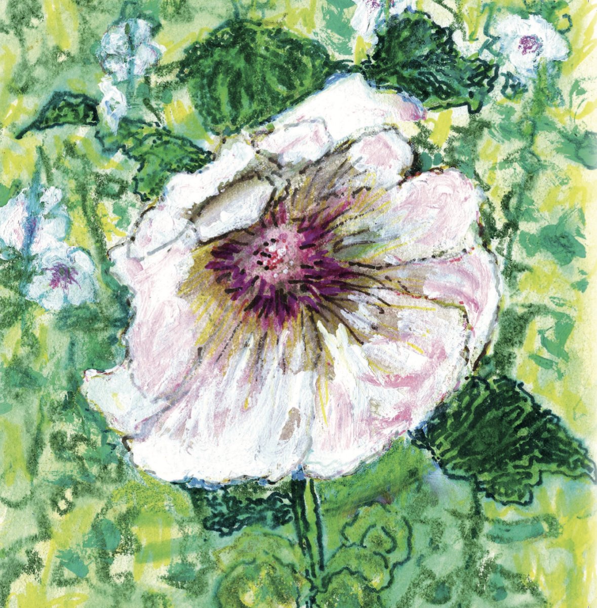 Artists on Cards Ltd SQL591 Hollyhocks  