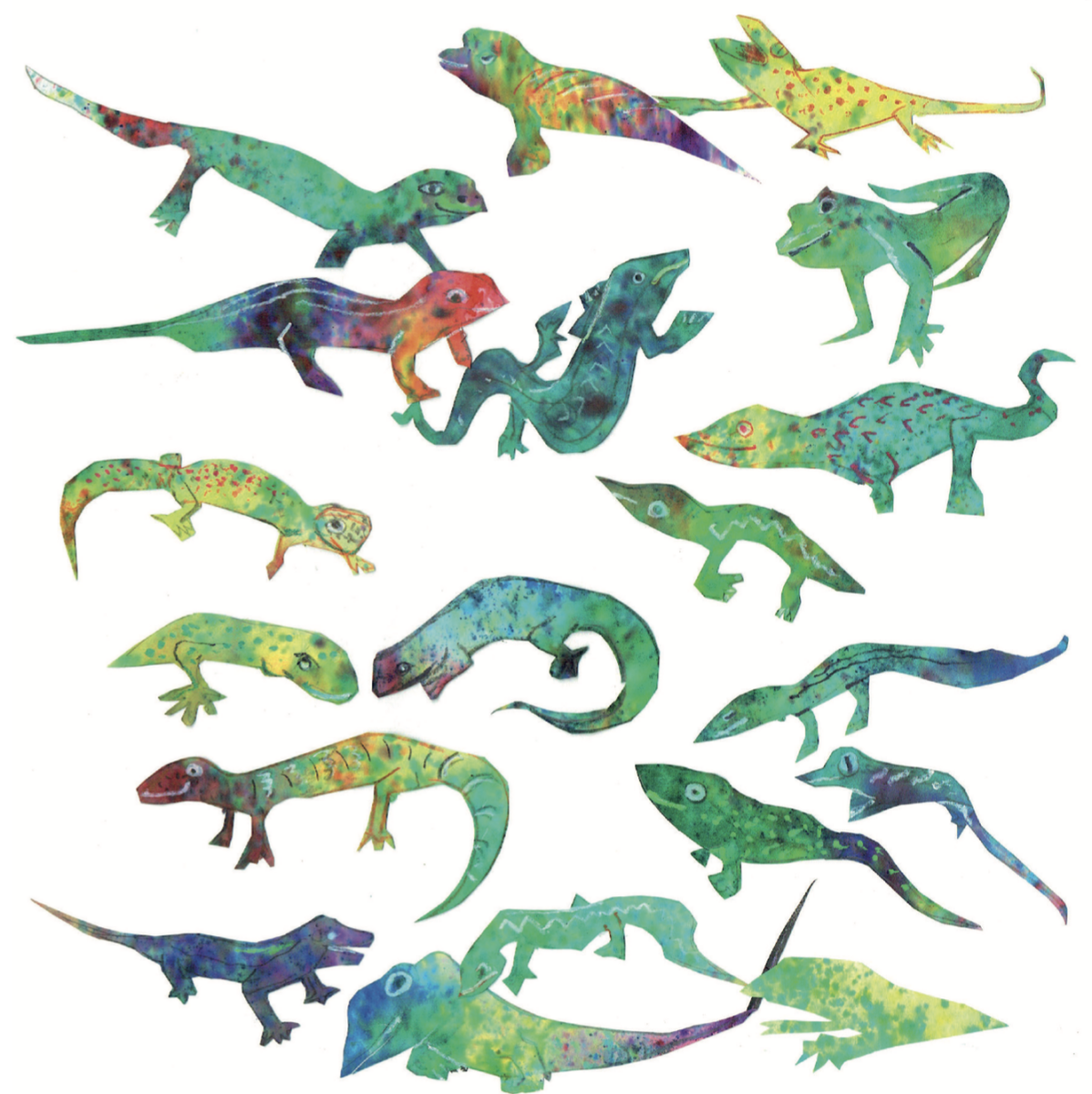 Artists on Cards Ltd SQL560-for-web The Little Gecko Collage  