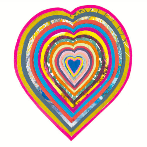 Artists on Cards Ltd Untitled202 Multi Love Heart  
